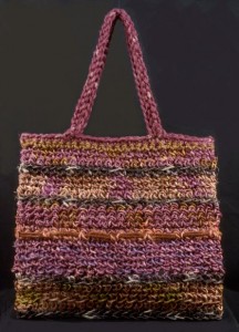 Ikat dyed sisal attache tote, 1992
